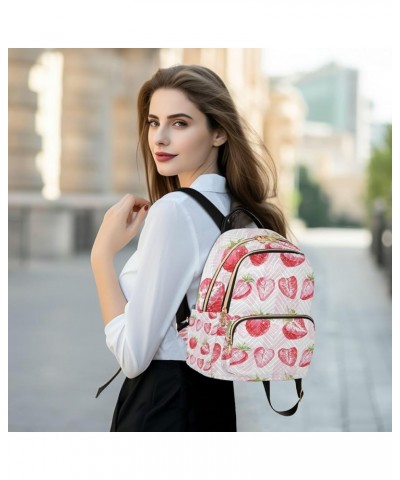 Women Backpack Sweet Strawberry Pink Anti-Theft Travel Backpack with Luggage Belt Lightweight Handbag Lady Purse Roomy Double...