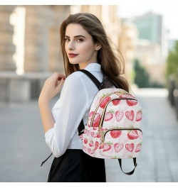 Women Backpack Sweet Strawberry Pink Anti-Theft Travel Backpack with Luggage Belt Lightweight Handbag Lady Purse Roomy Double...