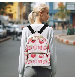 Women Backpack Sweet Strawberry Pink Anti-Theft Travel Backpack with Luggage Belt Lightweight Handbag Lady Purse Roomy Double...