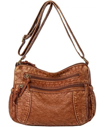 Leather Hobo Bag Women Retro Denim Bag Large Crossbody Shoulder Bag Casual Handbag Purse Brown $13.24 Hobo Bags