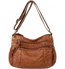 Leather Hobo Bag Women Retro Denim Bag Large Crossbody Shoulder Bag Casual Handbag Purse Brown $13.24 Hobo Bags