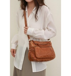 Leather Hobo Bag Women Retro Denim Bag Large Crossbody Shoulder Bag Casual Handbag Purse Brown $13.24 Hobo Bags