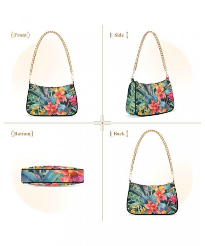 Floral Shoulder Bag Bird Of Paradise Junlgle Women Clutch Handbag Shoulder Purch Boho Bag Date Chain Bag Tote Bag Spring Holi...