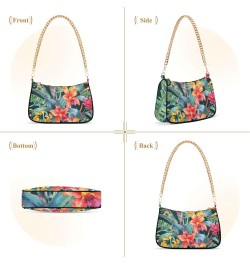 Floral Shoulder Bag Bird Of Paradise Junlgle Women Clutch Handbag Shoulder Purch Boho Bag Date Chain Bag Tote Bag Spring Holi...