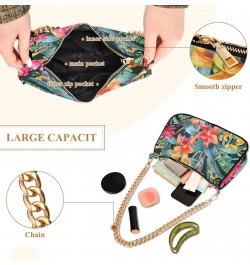 Floral Shoulder Bag Bird Of Paradise Junlgle Women Clutch Handbag Shoulder Purch Boho Bag Date Chain Bag Tote Bag Spring Holi...