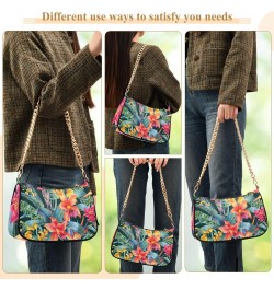 Floral Shoulder Bag Bird Of Paradise Junlgle Women Clutch Handbag Shoulder Purch Boho Bag Date Chain Bag Tote Bag Spring Holi...