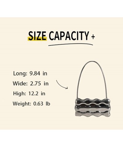 Y2K Mini Square Handbags,Shoulder Bags Women,Fashion Evening Party Shiny Satchel Underarm Small Metallic Bag Color $15.16 Han...