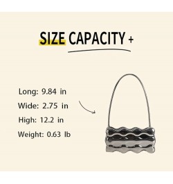 Y2K Mini Square Handbags,Shoulder Bags Women,Fashion Evening Party Shiny Satchel Underarm Small Metallic Bag Color $15.16 Han...