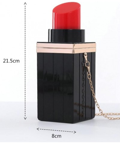 Lipstick Acrylic Evening Bags Purses Women Chic Banquet Chain Crossbody Bag for Party Prom Green+red $32.64 Evening Bags