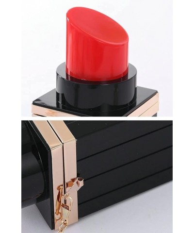 Lipstick Acrylic Evening Bags Purses Women Chic Banquet Chain Crossbody Bag for Party Prom Green+red $32.64 Evening Bags