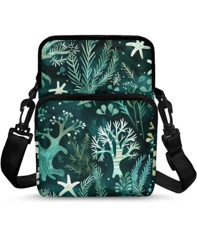 Crossbody Phone Bag Shoulder Arm Bag Cell Phone Purse Key Holder Credit Card Organiser Wallet Sea Starfish $8.40 Crossbody Bags