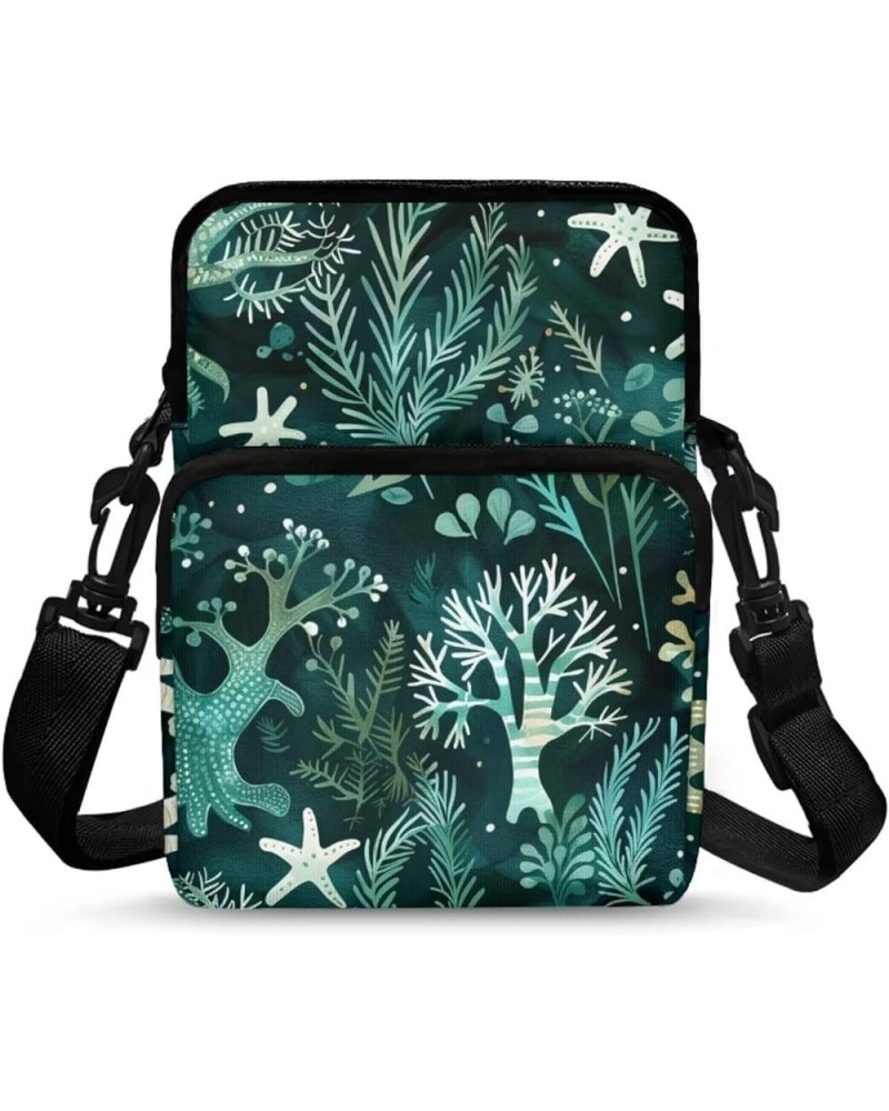 Crossbody Phone Bag Shoulder Arm Bag Cell Phone Purse Key Holder Credit Card Organiser Wallet Sea Starfish $8.40 Crossbody Bags