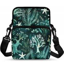 Crossbody Phone Bag Shoulder Arm Bag Cell Phone Purse Key Holder Credit Card Organiser Wallet Sea Starfish $8.40 Crossbody Bags