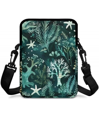 Crossbody Phone Bag Shoulder Arm Bag Cell Phone Purse Key Holder Credit Card Organiser Wallet Sea Starfish $8.40 Crossbody Bags