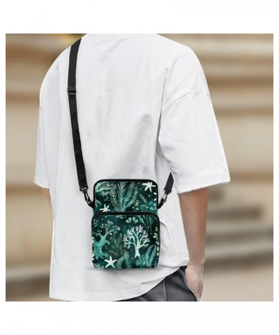 Crossbody Phone Bag Shoulder Arm Bag Cell Phone Purse Key Holder Credit Card Organiser Wallet Sea Starfish $8.40 Crossbody Bags