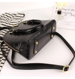 Patent Leather Top Handle Tote Bag Mini Zip Around Dome Shoulder Bag Shell Shape Cross Body Handbag Purse Satchel A-black $18...