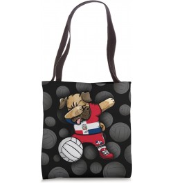 Funny Dabbing Pug Dominican Republic Volleyball Fans Jersey Tote Bag $14.18 Totes