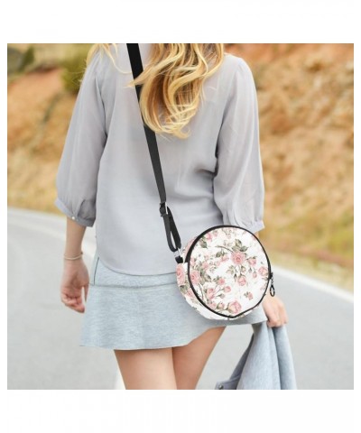 Llama And Cactus Crossbody Bag for Women Teen Girls Round Canvas Shoulder Bag Purse Tote Handbag Bag Multi12 $9.03 Totes