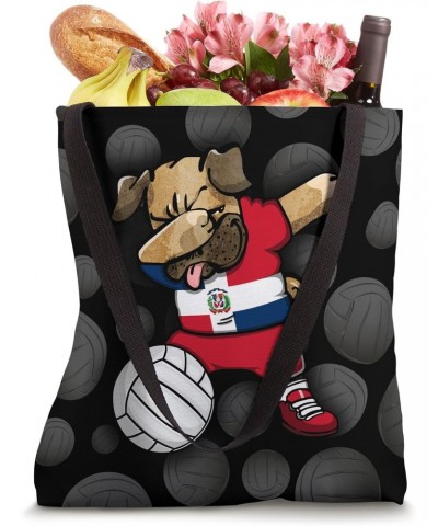 Funny Dabbing Pug Dominican Republic Volleyball Fans Jersey Tote Bag $14.18 Totes