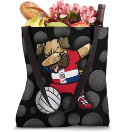 Funny Dabbing Pug Dominican Republic Volleyball Fans Jersey Tote Bag $14.18 Totes