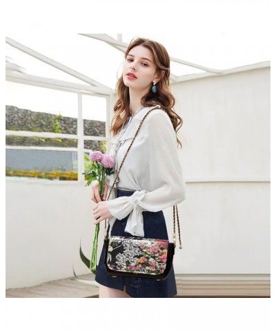 Crossbody Bags for Women Trendy Women's Black Shoulder Bag Small PU Leather Flap Cross Body Bag Handbags Pattern11 $24.18 Cro...