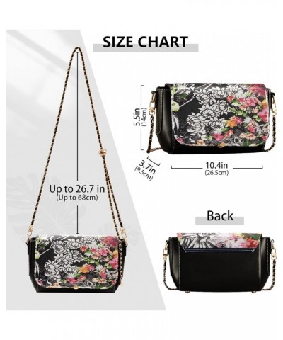 Crossbody Bags for Women Trendy Women's Black Shoulder Bag Small PU Leather Flap Cross Body Bag Handbags Pattern11 $24.18 Cro...