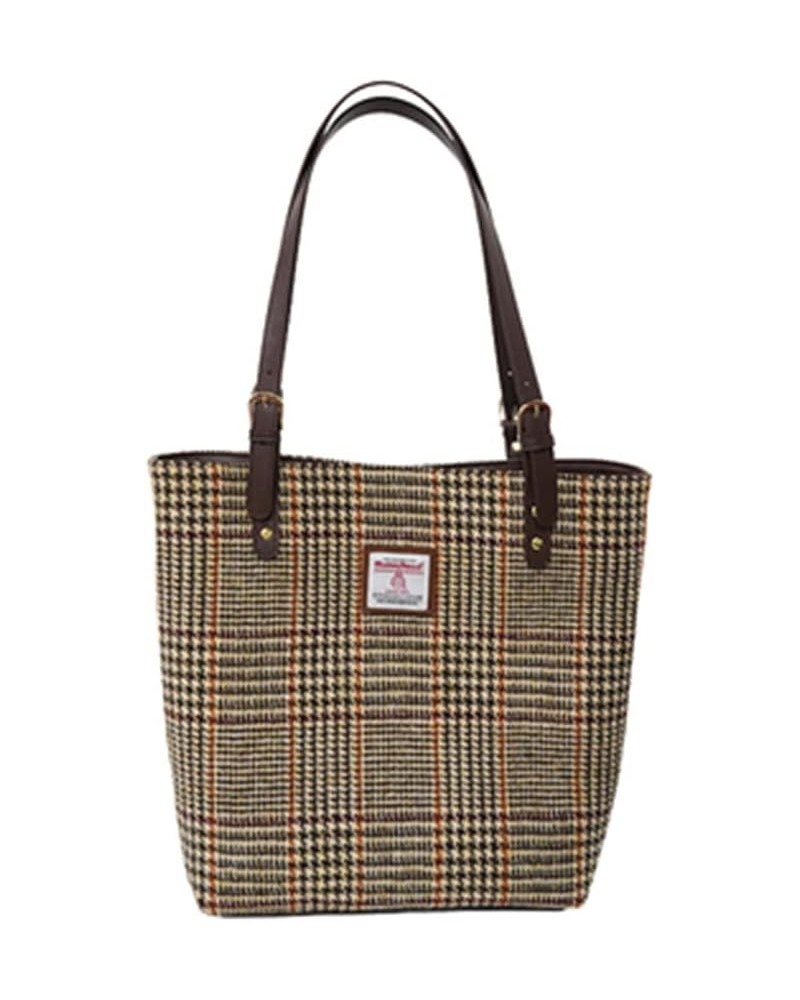 Harris Tweed Tote bag Retro Plaid Large Capacity Handbag Versatile Shoulder Bag Brown $40.95 Totes