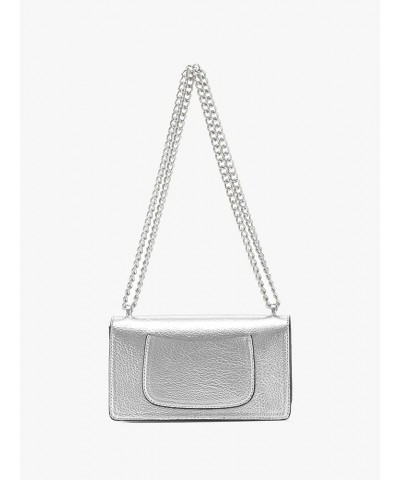 Women's Metallic Shoulder Bag Y2K Flap Crossbody Bags Silver $16.11 Shoulder Bags