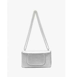 Women's Metallic Shoulder Bag Y2K Flap Crossbody Bags Silver $16.11 Shoulder Bags