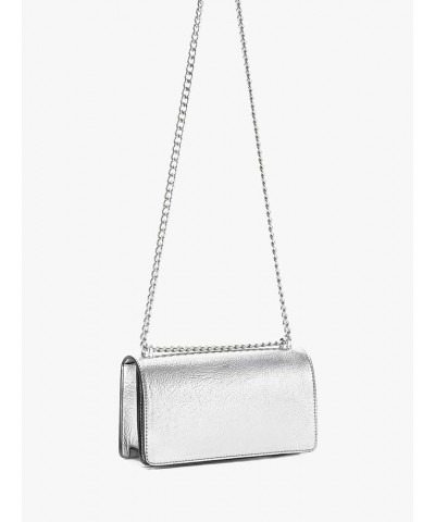 Women's Metallic Shoulder Bag Y2K Flap Crossbody Bags Silver $16.11 Shoulder Bags