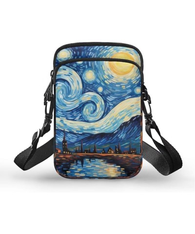 Messenger Bag for Women Lightweight Crossbody Purses with Double Pocket Cute Phone Purse Van Gogh Starry Night $10.12 Crossbo...