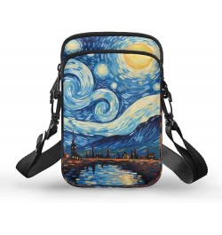 Messenger Bag for Women Lightweight Crossbody Purses with Double Pocket Cute Phone Purse Van Gogh Starry Night $10.12 Crossbo...