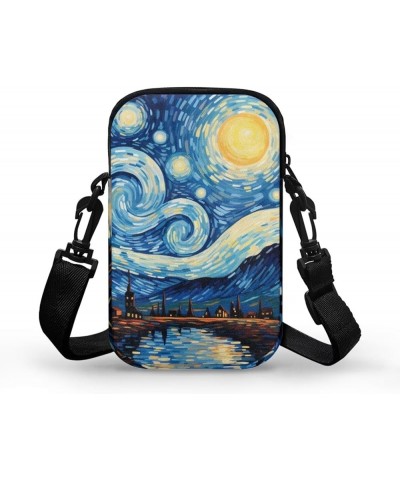 Messenger Bag for Women Lightweight Crossbody Purses with Double Pocket Cute Phone Purse Van Gogh Starry Night $10.12 Crossbo...