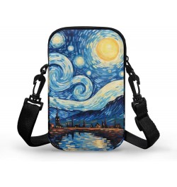 Messenger Bag for Women Lightweight Crossbody Purses with Double Pocket Cute Phone Purse Van Gogh Starry Night $10.12 Crossbo...