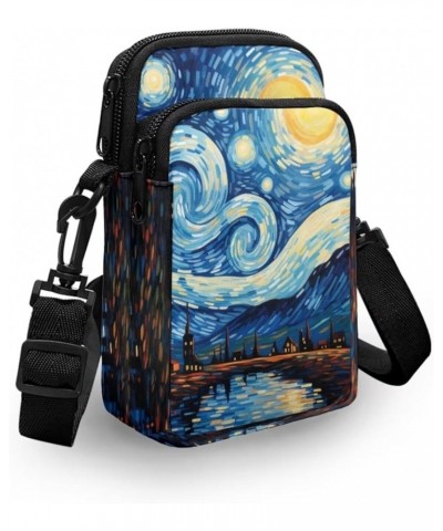 Messenger Bag for Women Lightweight Crossbody Purses with Double Pocket Cute Phone Purse Van Gogh Starry Night $10.12 Crossbo...