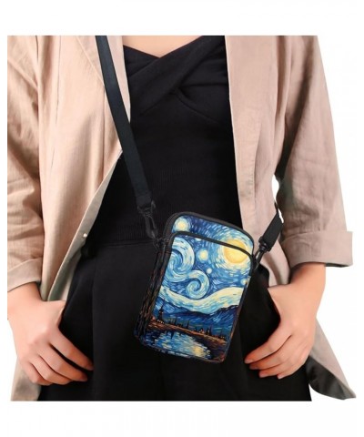 Messenger Bag for Women Lightweight Crossbody Purses with Double Pocket Cute Phone Purse Van Gogh Starry Night $10.12 Crossbo...