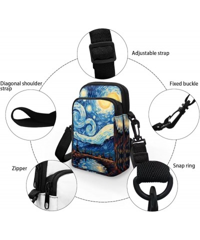 Messenger Bag for Women Lightweight Crossbody Purses with Double Pocket Cute Phone Purse Van Gogh Starry Night $10.12 Crossbo...