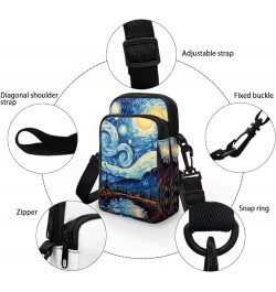 Messenger Bag for Women Lightweight Crossbody Purses with Double Pocket Cute Phone Purse Van Gogh Starry Night $10.12 Crossbo...