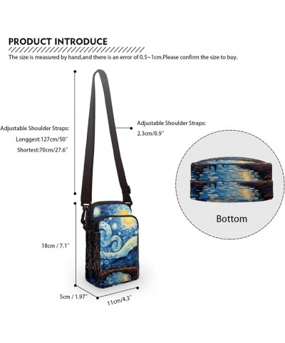 Messenger Bag for Women Lightweight Crossbody Purses with Double Pocket Cute Phone Purse Van Gogh Starry Night $10.12 Crossbo...