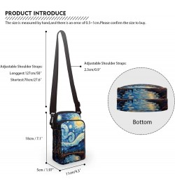 Messenger Bag for Women Lightweight Crossbody Purses with Double Pocket Cute Phone Purse Van Gogh Starry Night $10.12 Crossbo...