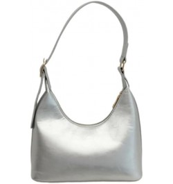 Small Crescent shoulder bag for Women Retro Classic Adjustable Shoulder Strap Tote HandBag with Zipper Closure Silver $12.40 ...