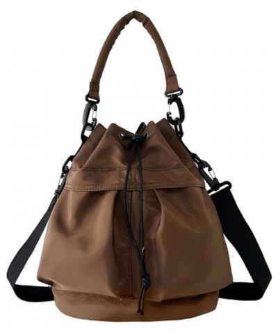 Bayetss Drawstring Bucket Bag for Women Men Stylish Casual Shoulder Crossbody Bag Tote Bag with Adjustable Strap Brown $10.74...