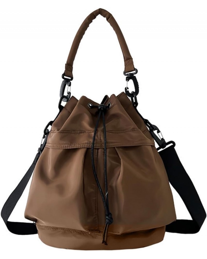 Bayetss Drawstring Bucket Bag for Women Men Stylish Casual Shoulder Crossbody Bag Tote Bag with Adjustable Strap Brown $10.74...