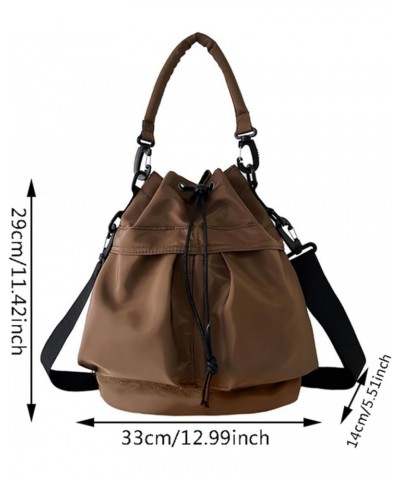 Bayetss Drawstring Bucket Bag for Women Men Stylish Casual Shoulder Crossbody Bag Tote Bag with Adjustable Strap Brown $10.74...