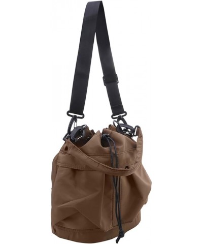 Bayetss Drawstring Bucket Bag for Women Men Stylish Casual Shoulder Crossbody Bag Tote Bag with Adjustable Strap Brown $10.74...