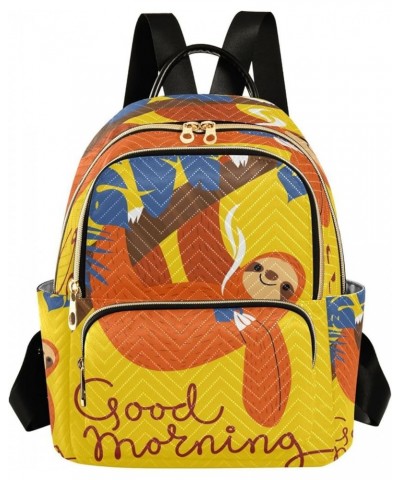 Fashion Backpack Mini Backpack Purse Casual Daily Backpack Morning Sloth for Travel for College Work Medium $19.37 Backpacks