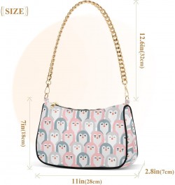 Adorable Penguins Women Shoulder Bag Clutch Chain Purse Handbags with Zipper Pocket Tote Hobo Bag for Vacation Trip $15.59 Totes