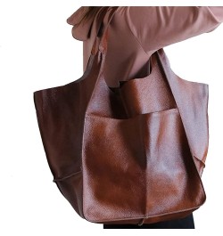 Hobo Tote Bag for Women Large Capacity Shoulder Bag Faux Leather Handbag Retro Satchel Casual Purse Yellow $22.53 Totes