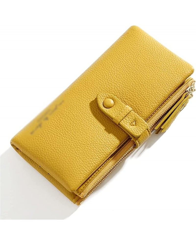 Long Wallets for Women Soft Leather Trifold Card Holder Purses Ladies Coin Standard Female Purses (Color : B, Size : 19 * 10 ...