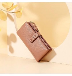 Long Wallets for Women Soft Leather Trifold Card Holder Purses Ladies Coin Standard Female Purses (Color : B, Size : 19 * 10 ...